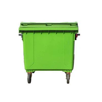 HDPE zöld négykerekű hulladéktartályok